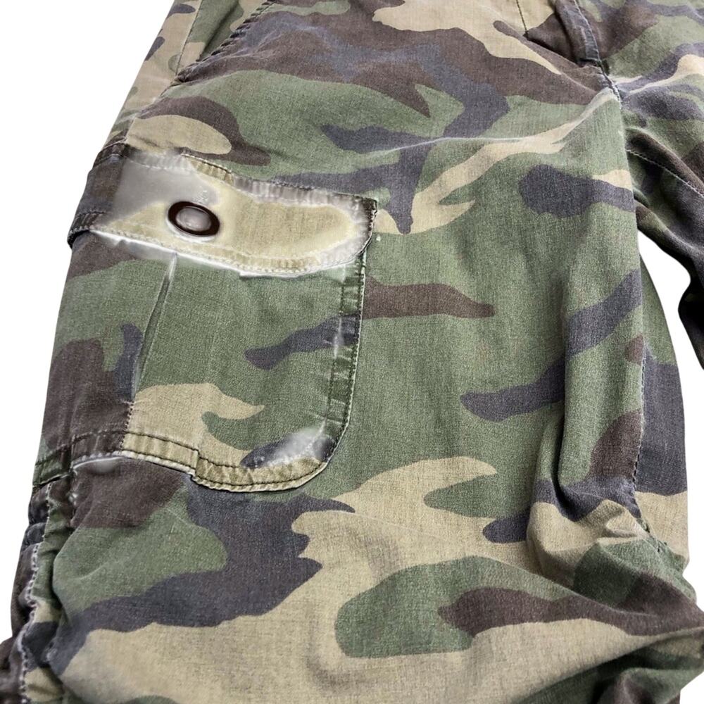 INC International Concepts Petite Crop Camo Cargo Pants Adjustable Side Ruching - Picture 8 of 16